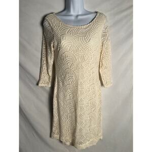 Banana Republic Heritage Collection Cream Lace Dress Size 6 Elegant